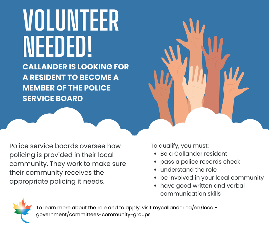 Volunteer Needed for Police Service Board